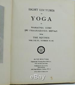 Eight Lectures on Yoga SIGNED by ALEISTER CROWLEY First Edition 1st 1939