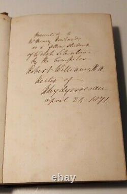 Eminent Welshmen, Robert Williams Signed 1st edition Rare 1852