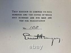 Ernest Hemingway / A FAREWELL TO ARMS SIGNED Limited 1st Edition 1929