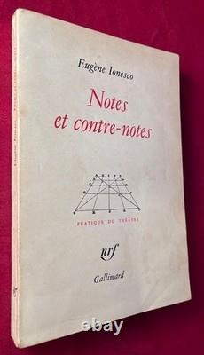 Eugene IONESCO / Notes et contre-notes SIGNED 1ST 1st Edition 1962