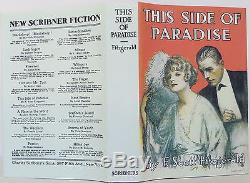 F. SCOTT FITZGERALD This Side of Paradise INSCRIBED FIRST EDITION