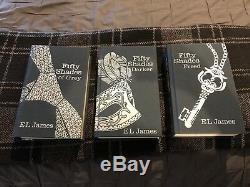 FIFTY SHADES OF GREY/DARKER/FREED TRILOGY COLLECTIBLE, machine Signed HARDCOVER