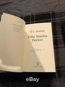 FIFTY SHADES OF GREY/DARKER/FREED TRILOGY COLLECTIBLE, machine Signed HARDCOVER