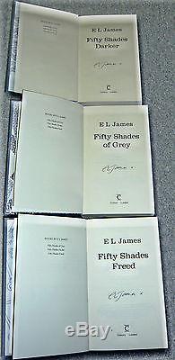 FIFTY SHADES OF GREY/DARKER/FREEDTRILOGY. COLLECTIBLE. HC, signed BY AUTHOR