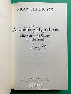 FRANCIS CRICK The Astonishing Hypothesis RARE SIGNED 1ST EDITION Neuroscience