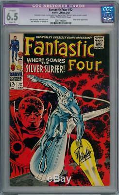 Fantastic Four #72 Cgc 6.5 Ap Signed Stan Lee Silver Surfer Marvel Comics Movie