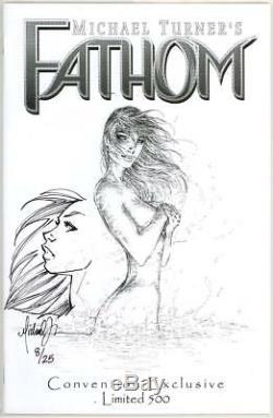 Fathom Swimsuit #1 Signed Michael Turner Remarked Sketch Oa Jay Company Coa 8/25