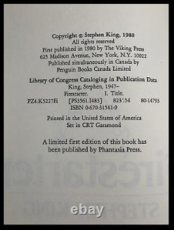 Firestarter SIGNED by STEPHEN KING N/M 1st Hardback Edition First Printing