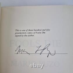 Fools Die By Mario Puzo (Godfather) 1978 Signed 1st Edition G. P. Putnam's Sons Fools Die By Mario Puzo (Godfather) 1978 Signed 1st Edition G. P. Putnam's Sons