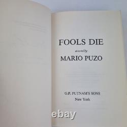 Fools Die By Mario Puzo (Godfather) 1978 Signed 1st Edition G. P. Putnam's Sons Fools Die By Mario Puzo (Godfather) 1978 Signed 1st Edition G. P. Putnam's Sons