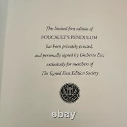 Foucault's Pendulum Umberto Eco Leather Signed Limited 1st Edition