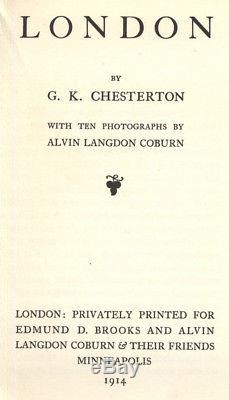 G. K. Chesterton/Alvin Langdon Coburn London Chiswick Press 1914 private printing