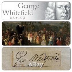 GEORGE WHITFIELD Autograph SIGNED Signature METHODIST Great Awakening RARE
