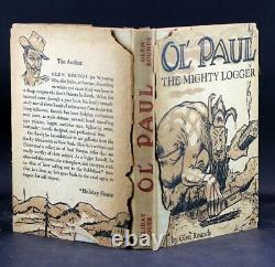 Glen Rounds Signed 1st Edition 1936 Ol' Paul The Mighty Logger Paul Bunyan HC DJ