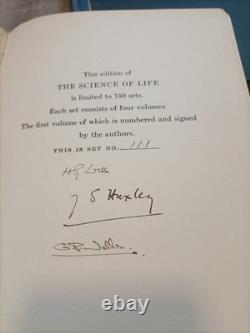 H. G. WELLS SIGNED The Science Of Life 1st Edition 4 volumes