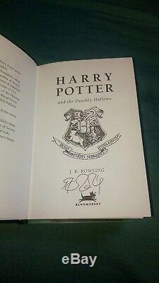 HAND SIGNED Harry Potter and the Deathly Hallows 1st Edition HB