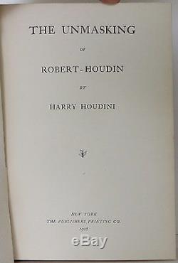 HARRY HOUDINI The Unmasking of Robert Houdin INSCRIBED FIRST EDITION