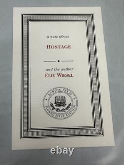 HOSTAGE by Elie Wiesel SIGNED 1st Edition LEATHER With COA EASTON PRESS 585/700