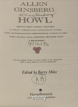 HOWL Original Draft Facsimile SIGNED by Allen Ginsberg 1st Edition Paperback