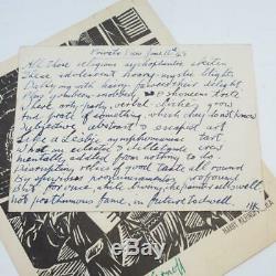 Harry Kernoff RHA Thirty-Six Woodcuts Signed Book, Print & Handwritten Poem 1945