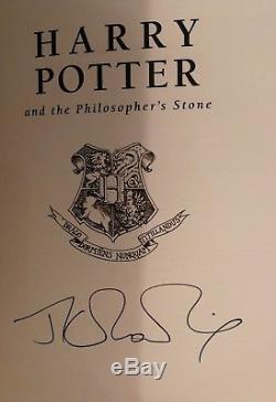 Harry Potter And The Philosopher's Stone Signed By J K Rowling. 1st/1st. Fine