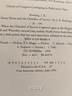 Harry Potter and the Chamber of Secrets JK Rowling Signed First Edition