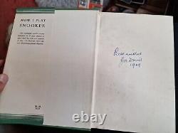 How I Play Snooker By Joe Davis Rare Signed 1st Edition Good Condition Book