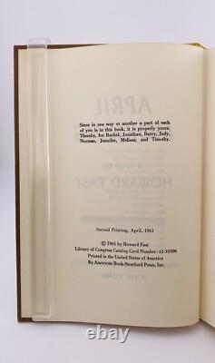 Howard FAST, APRIL MORNING, SIGNED, 1ST EDITION, 1961. HC Dust Jacket Howard FAST, APRIL MORNING, SIGNED, 1ST EDITION, 1961. HC Dust Jacket