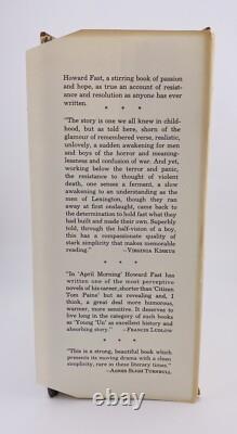 Howard FAST, APRIL MORNING, SIGNED, 1ST EDITION, 1961. HC Dust Jacket