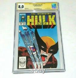 Incredible Hulk #340 1988 CGC 8.0 vs Wolverine Signed SS Peter David