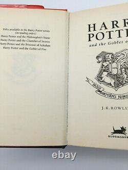 JK Rowling Harry Potter And The Goblet of Fire 1st Edition Signed