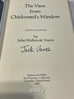 Jack Vance The View From The Chickweed Window Signed 1st Edition