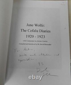 Jane Wolfe The Cefalu Diaries 1920-1923 Aleister Crowley (signed By Compiler)