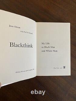 Jesse Owens SIGNED & INSCRIBED FIRST EDITION Blackthink 1/1 1st Olympics Track