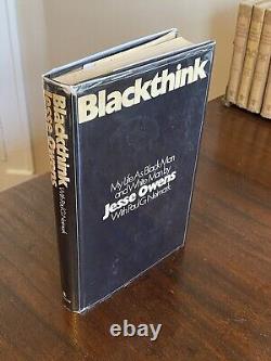 Jesse Owens SIGNED & INSCRIBED FIRST EDITION Blackthink 1/1 1st Olympics Track