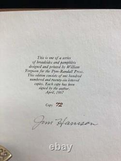 Jim Harrison / Walking Signed 1st Edition 1967