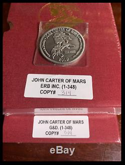 John Carter Of Mars E. R. Burroughs Sealed Signed Limited Set 1/348 + Medallion