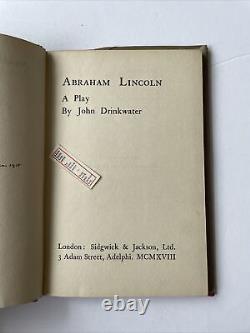 John Drinkwater SIGNED 1918 1st edition Abraham Lincoln