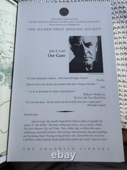 John Le Carre Our Game 1st Edition Signed HB Book Franklin Library