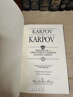Karpov on Karpov, Anatoly Karpov, Leather, Easton Press, SIGNED 1st Edition
