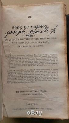 LDS THE BOOK OF MORMON 1830 1st Ed Signed Prophet & Witnesses Amazing Repro