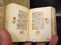 LIVRE D'HEURES Book of Hours ILLUMINATED MANUSCRIPT Antique Ancient Christian