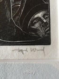 LYND WARD Signed Limited Edition GODS' MAN PLATE 13 Wood Engraving MINT'Rally