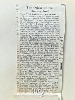 Lady Wentworth Signed Letter & more 1938 Thoroughbred Racing Stock 1st Edition
