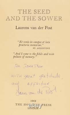 Laurens Jan VAN DER POST / The Seed and the Sower Signed 1st Edition