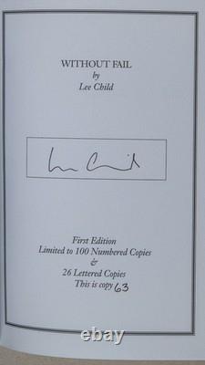 Lee Child / Without Fail Limited Edition Signed 1st Edition 2002