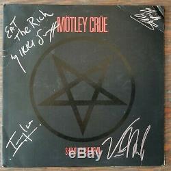 MOTLEY CRUE signed by all 4 SHOUT AT THE DEVIL white label gold stamp promo