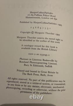 Margaret THATCHER The Downing Street Years SIGNED 1st Edition 1st Imp 1993 Margaret THATCHER The Downing Street Years SIGNED 1st Edition 1st Imp 1993