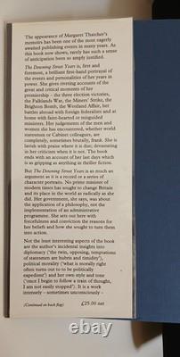 Margaret Thatcher'The Downing Street Years' Unread 1st Edition Hand signed