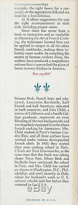 Mastering The Art Of French Cooking (1961) Julia Child, Signed, Oct. 1st Edition